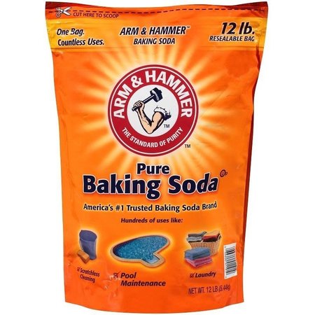 R3 0 Resealable Baking Soda, 12 lb Bag, Crystalline, White 1191